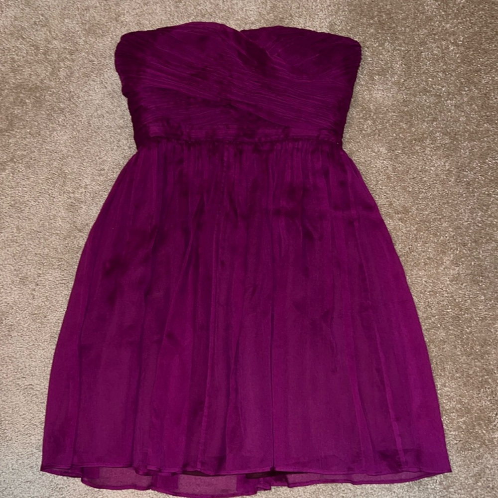 J Crew Silk Cotton Strapless Formal Dress Size 4P - Picture 2 of 10